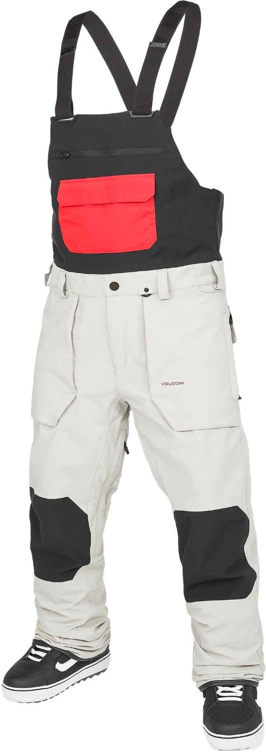 Volcom Roan Bib Overall - biały, czarny, szary (stone)